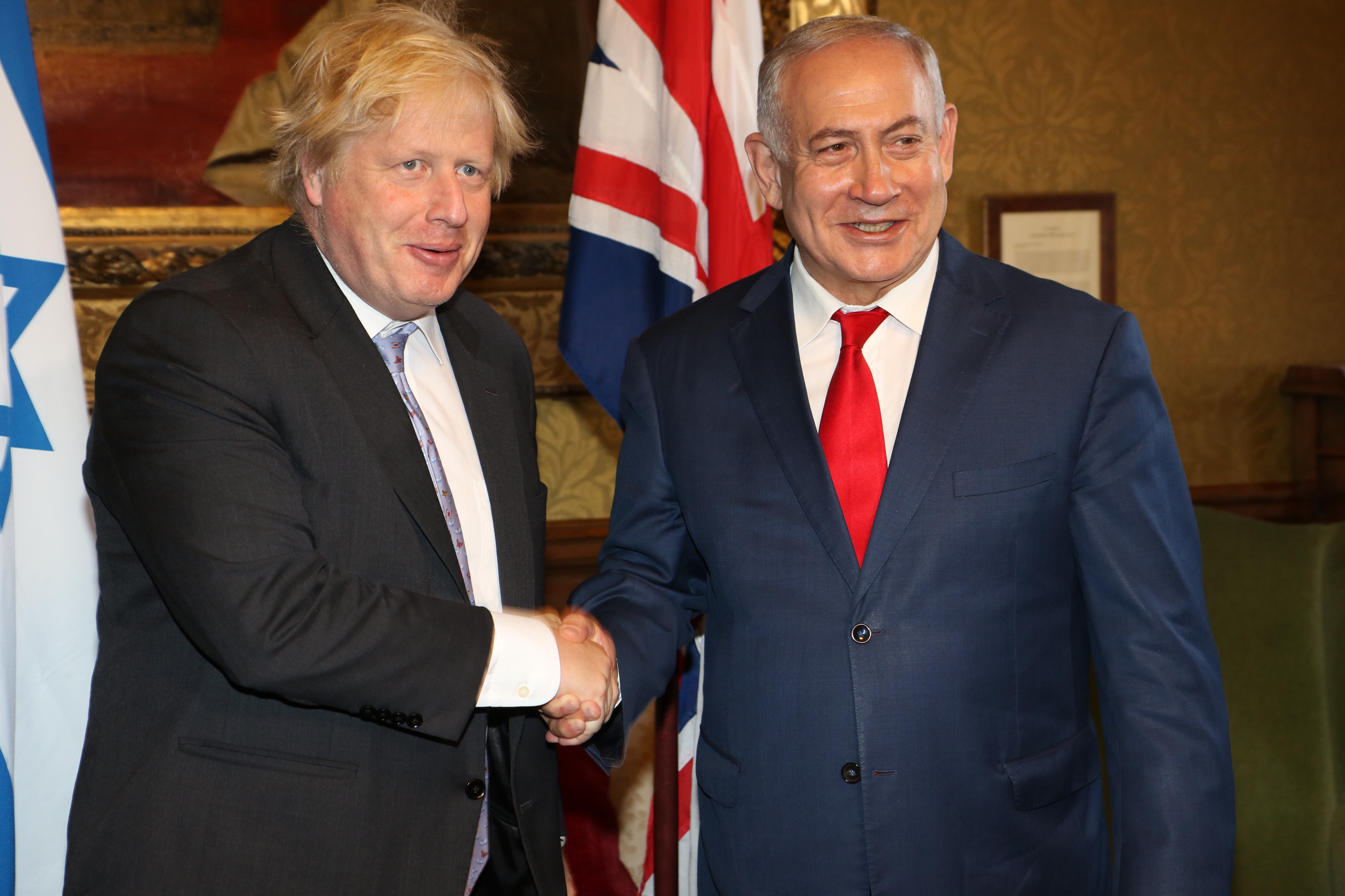 boris johnson and israeli prime minister benjamin netanyahu